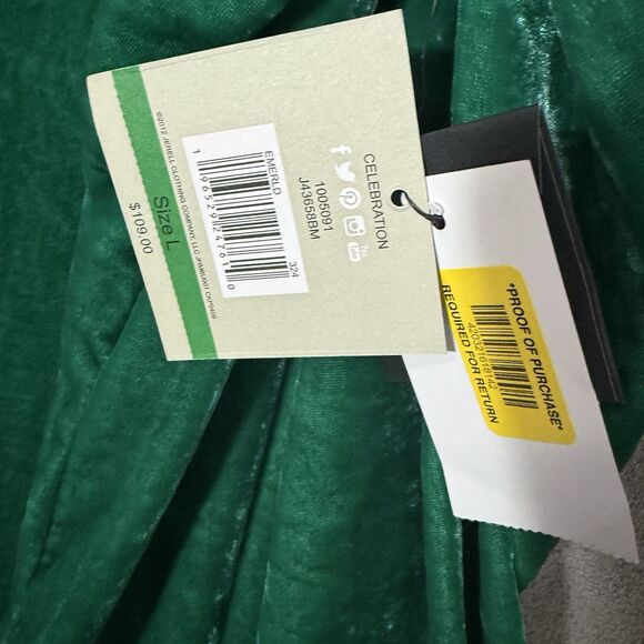 NWT John Mark Top L Green Jewel Collared Button Up Long Sleeve Boho Velvet $109 - Picture 3 of 9